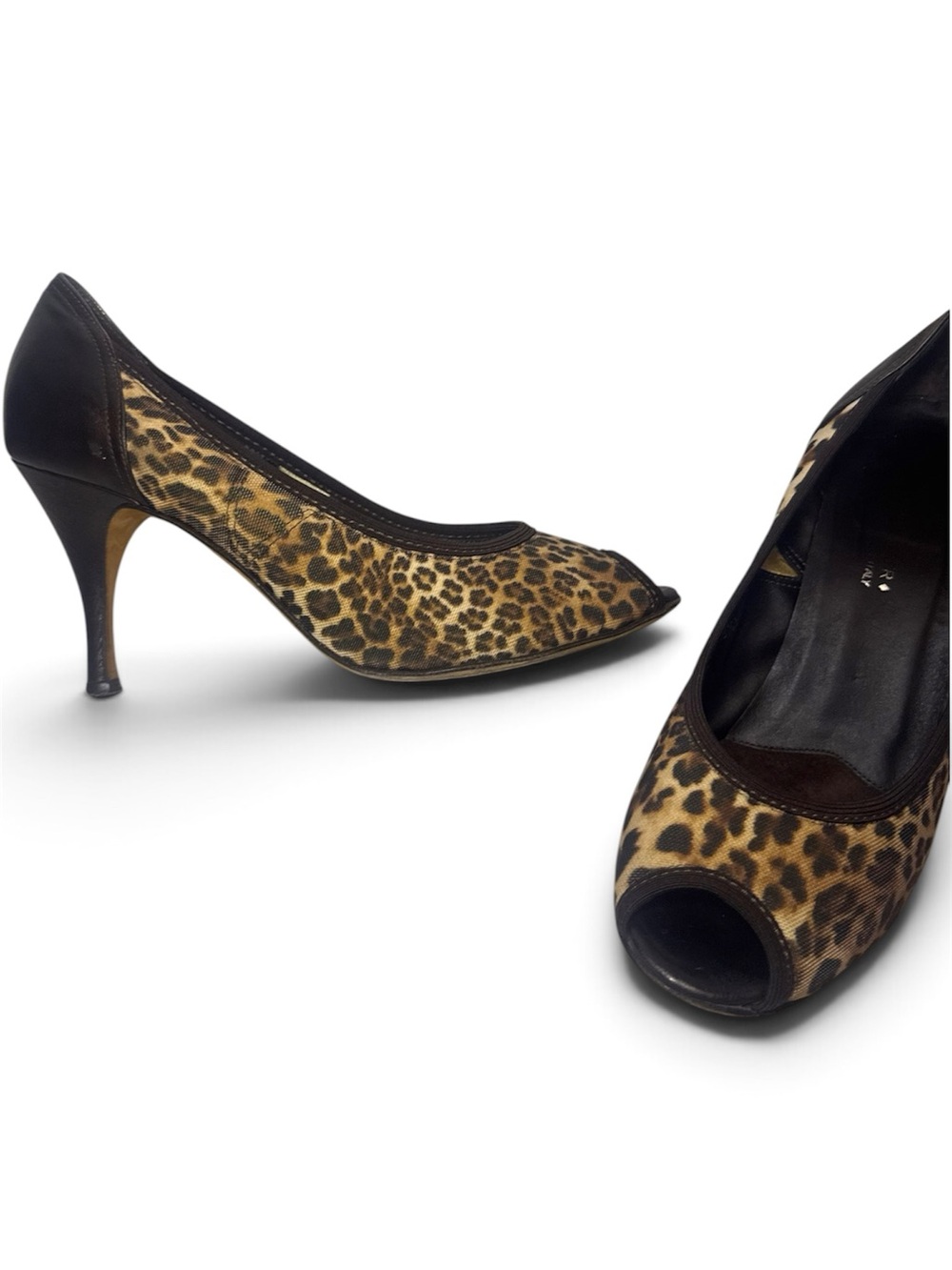 Donald J. Pliner Leopard Print Peep-Toe Pumps - Brown/Black